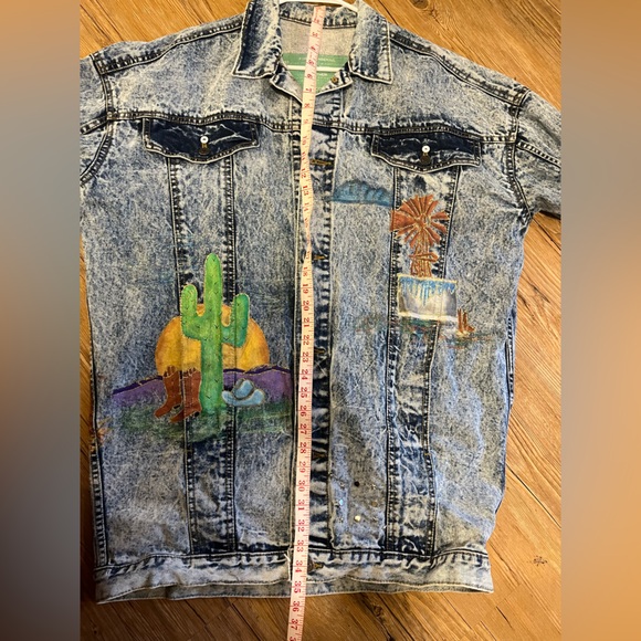 Vintage Hand Painted Jordache Western Cowboy Jacket L - Picture 12 of 16